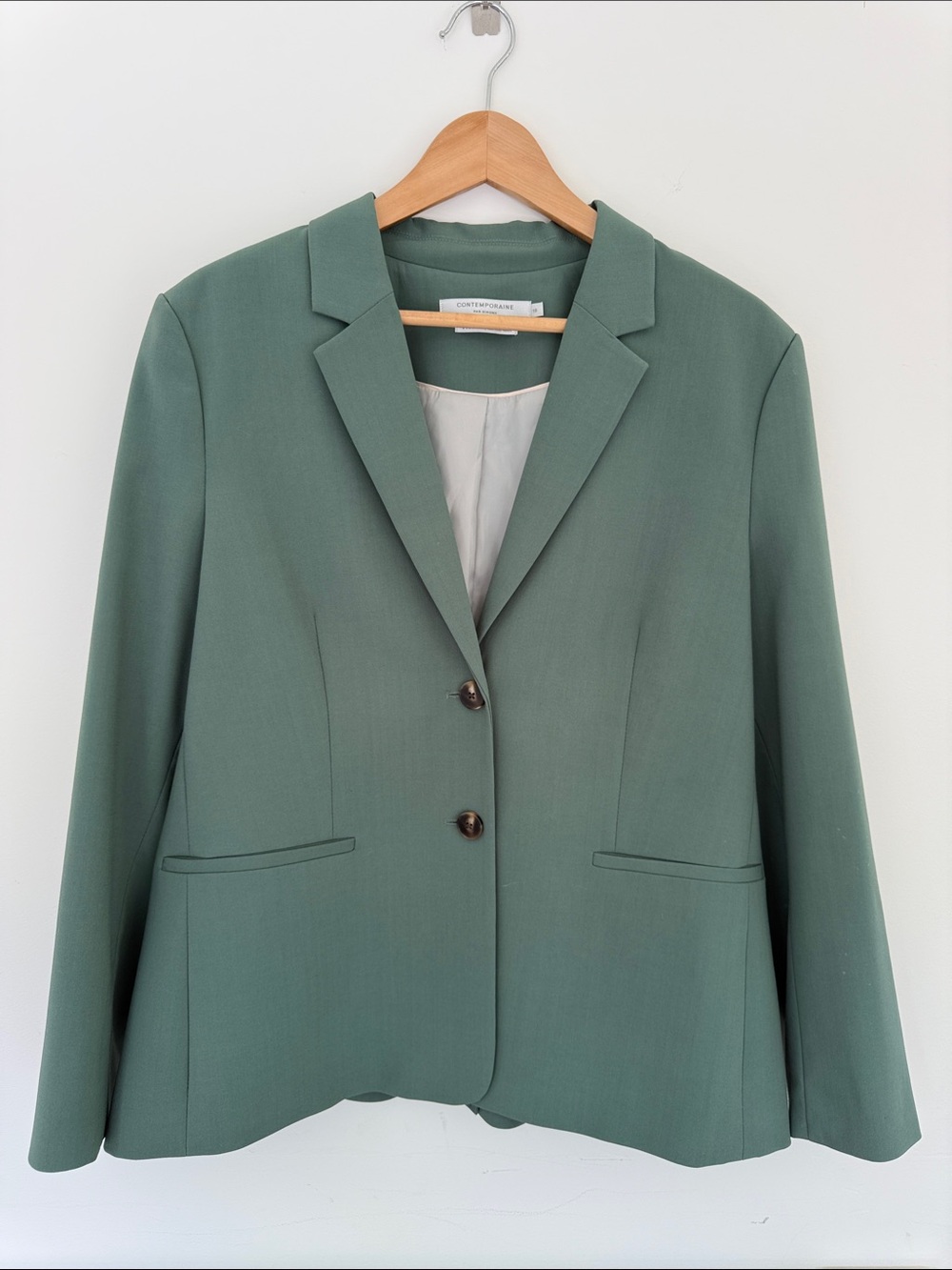 Simons Sage Green Single-Breasted Blazer